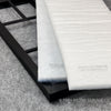 Weißer, rechteckiger Ersatzfilter mit feinem Filtervlies und schwarzem, wiederverwendbarem Rahmen aus PLA+ für Viessmann Vitovent 300 (180m³/h) - kompatible Ersatzfilter von PMH FILTER SERVICE.